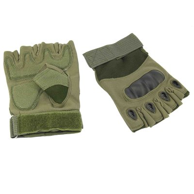 Тактические перчатки без пальцев олива XL фото